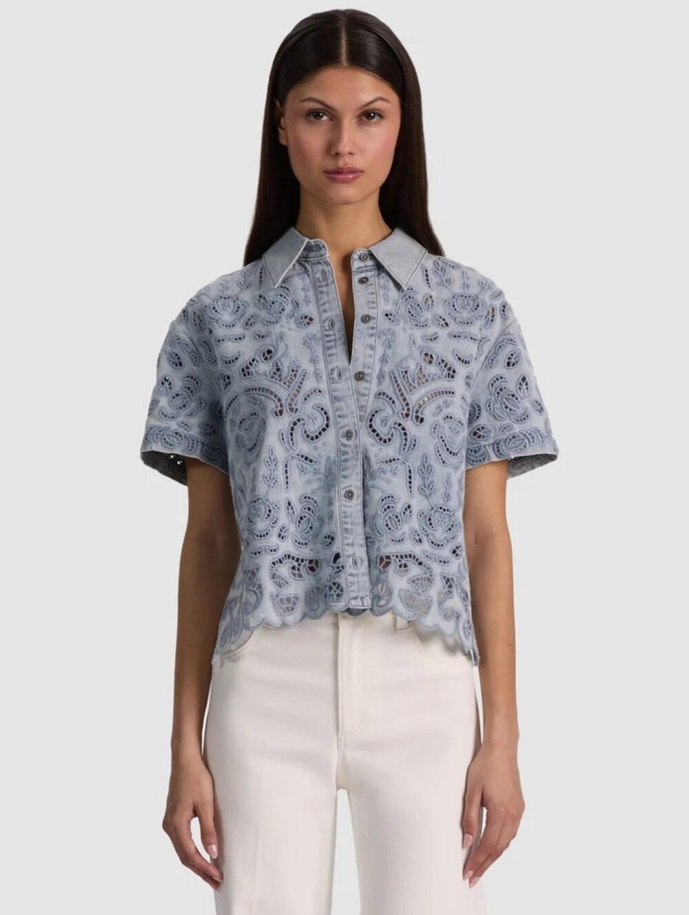 Alice + Olivia Lane Denim Button Down